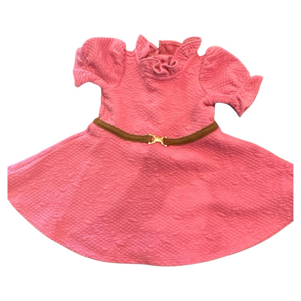 Janie and Jack 6-12 Month Dress with Brown Belt gently worn